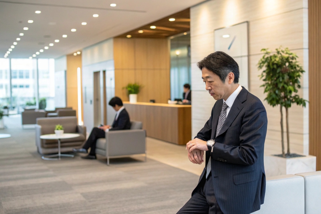 時間を気にするサラリーマン