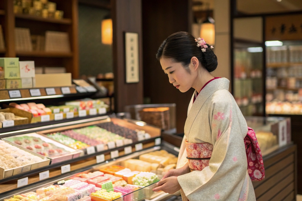 手土産を選ぶ女性