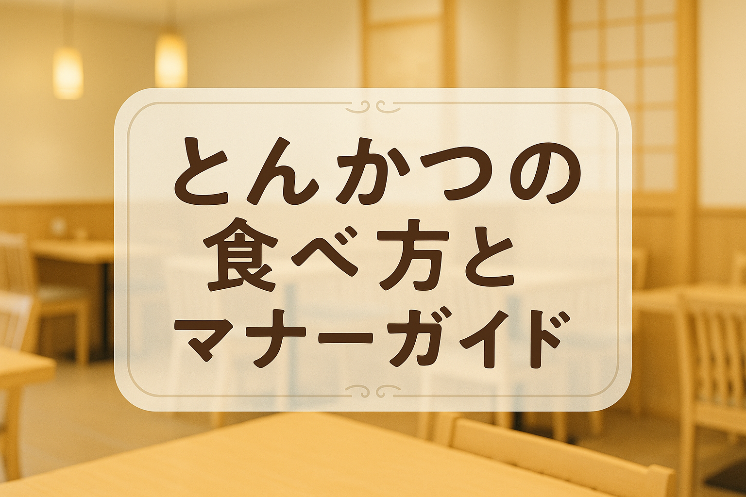 とんかつの食べ方とマナー