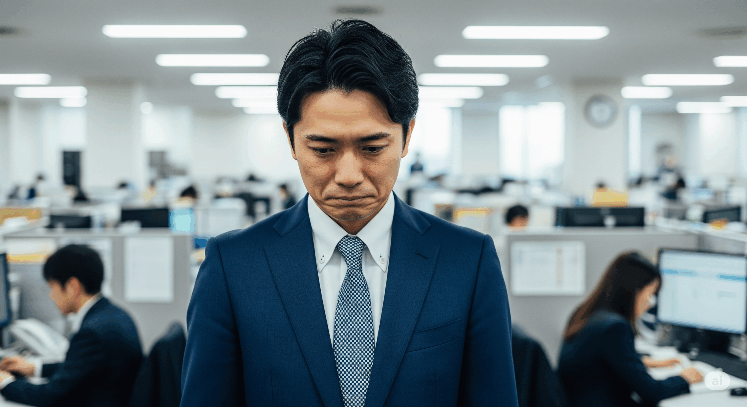 職場での挨拶が原因で心理的負担を感じている30代の日本人男性