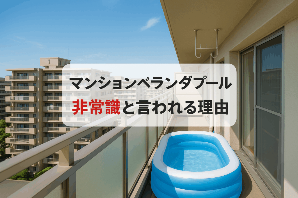 マンションのベランダでプール