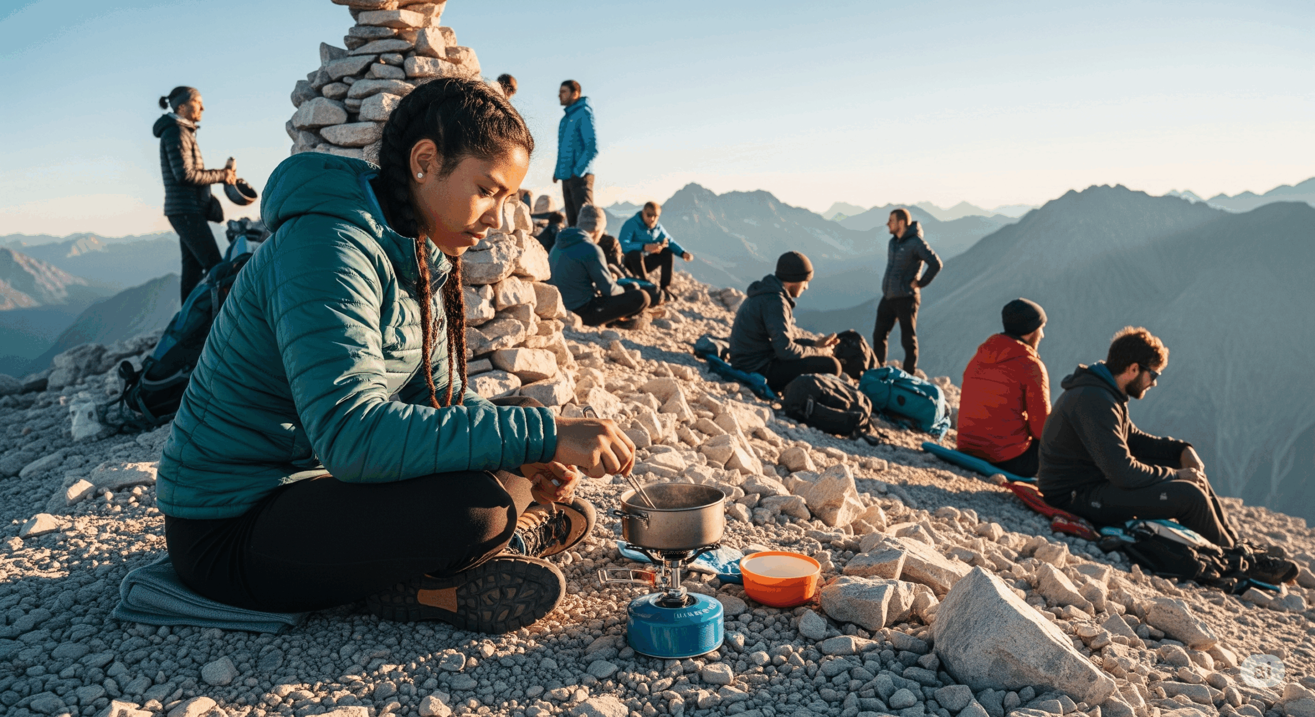 登山者同士の配慮と協調性を表現