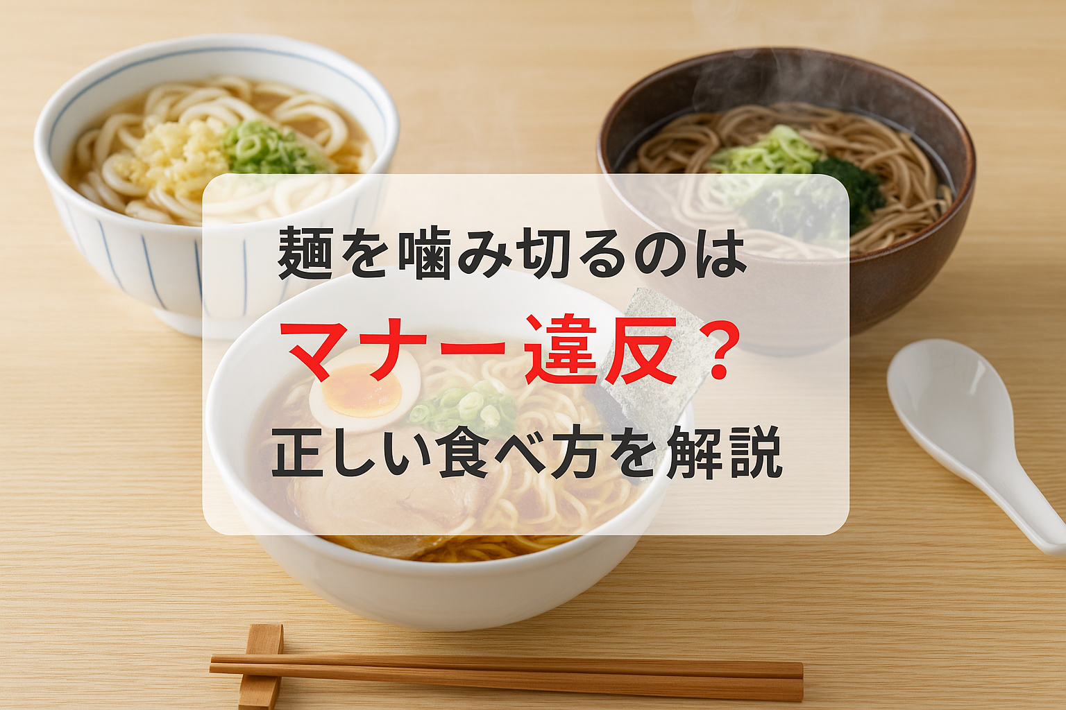 麺を噛み切るのはマナー違反？