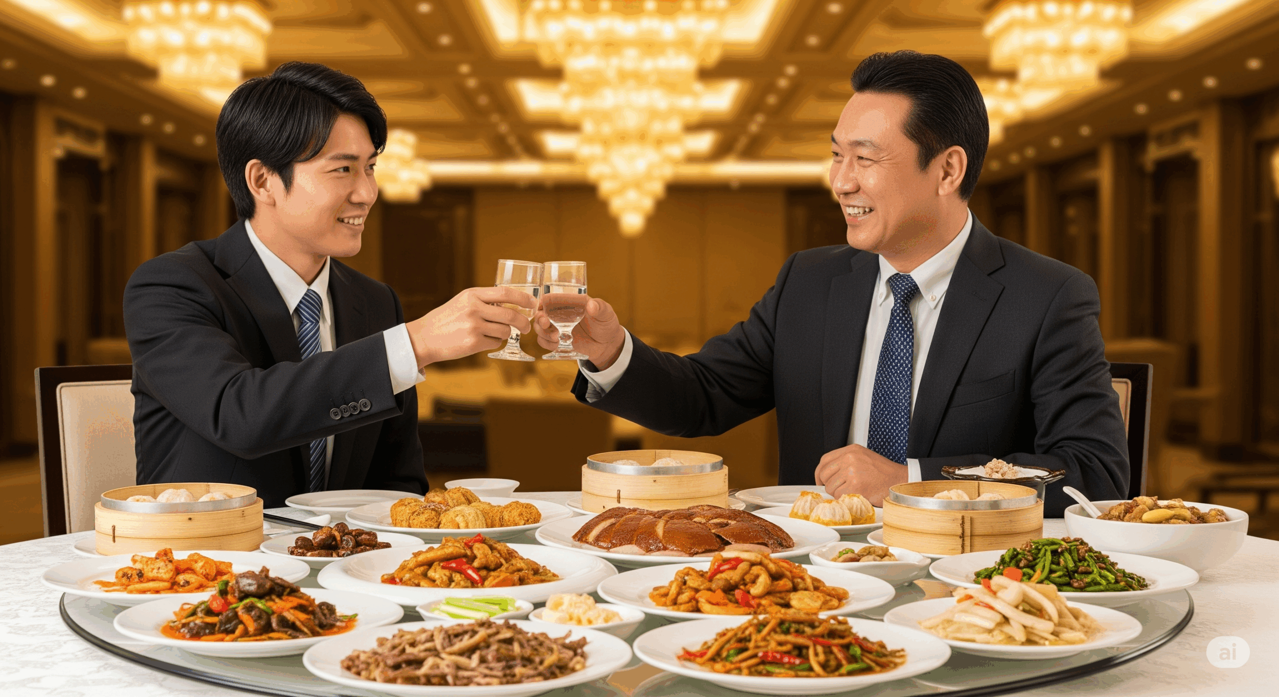 中国で食事をする男性