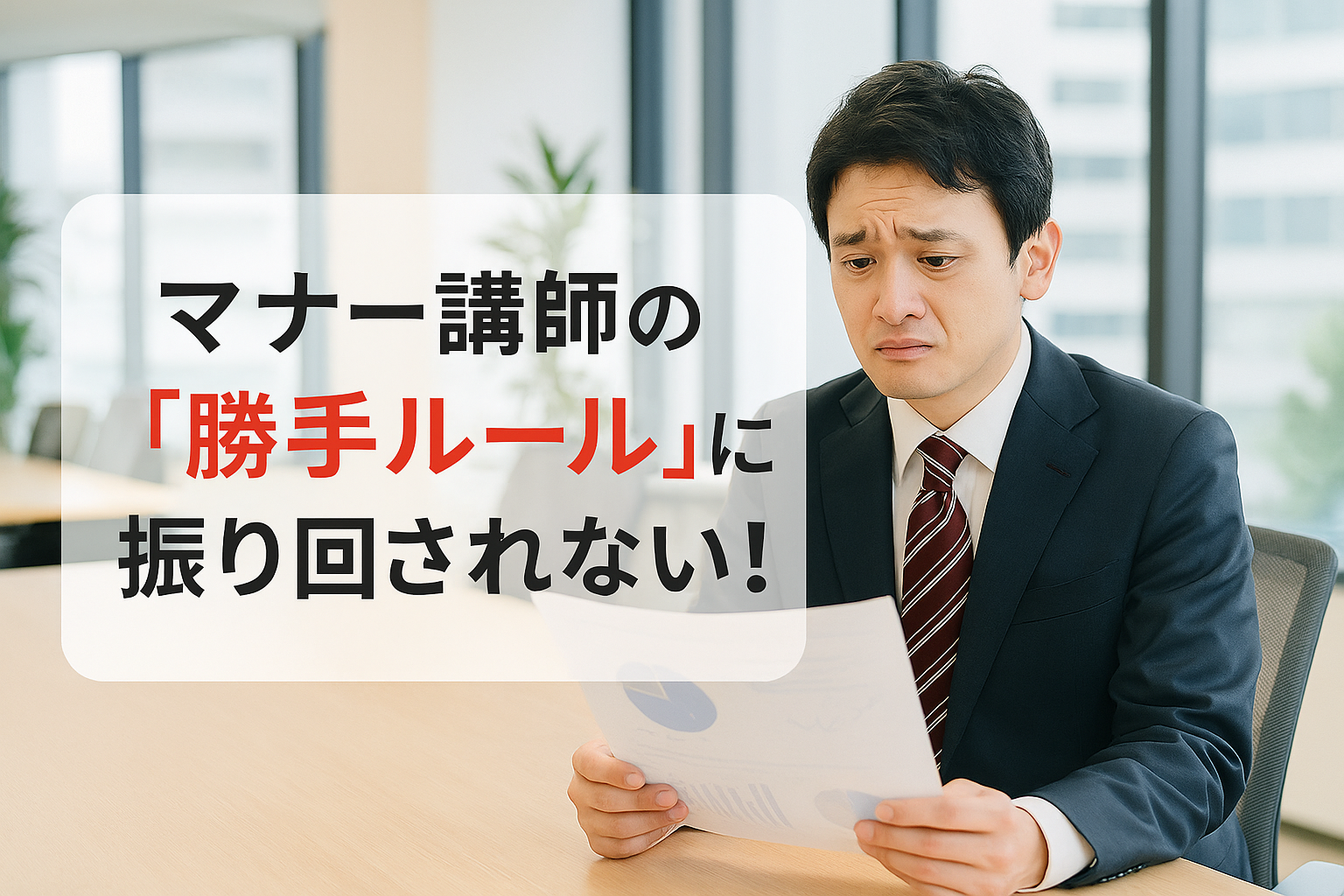 マナー講師 勝手に 作る