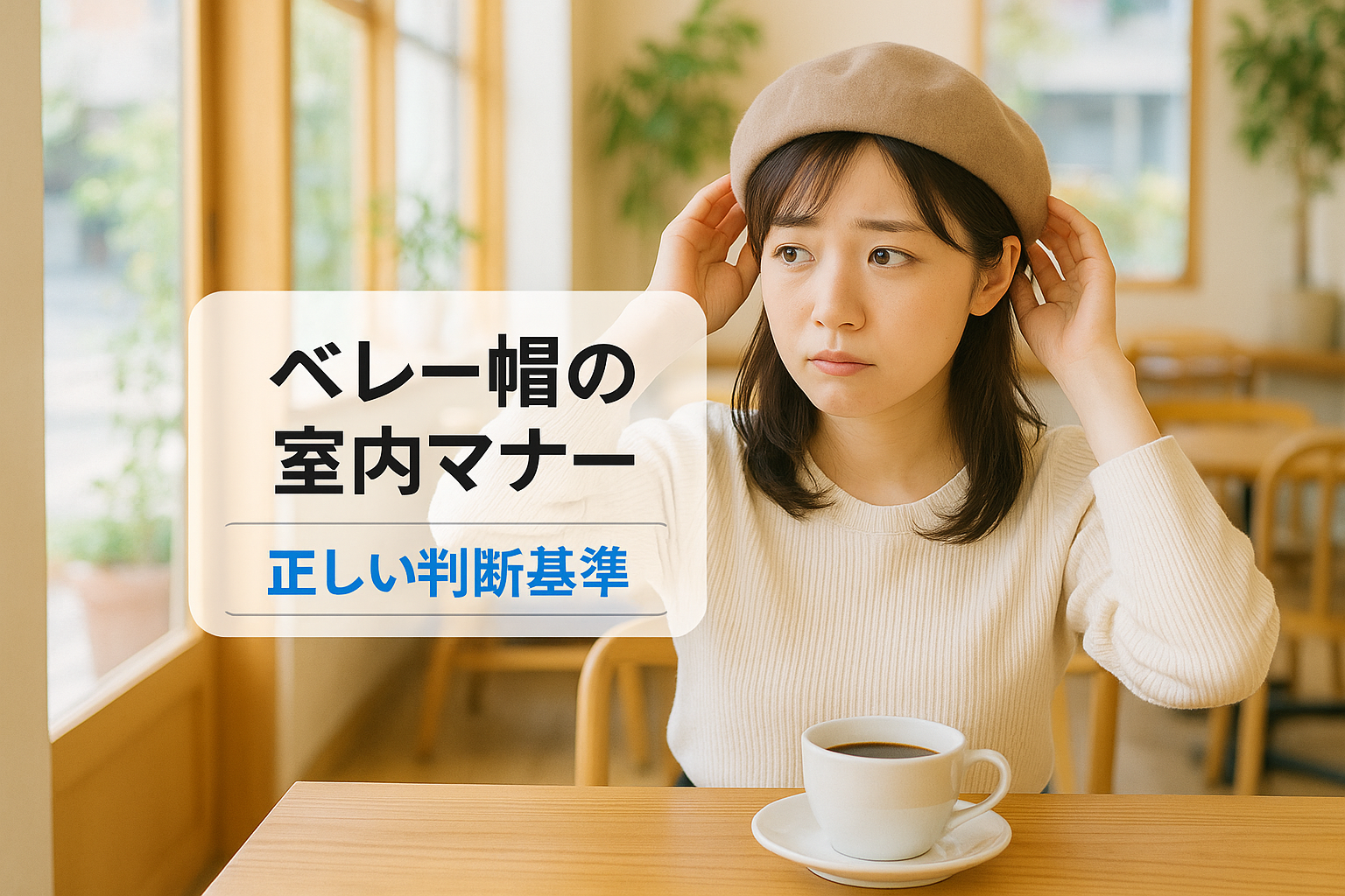 ベレー帽を室内でかぶるのはマナー違反