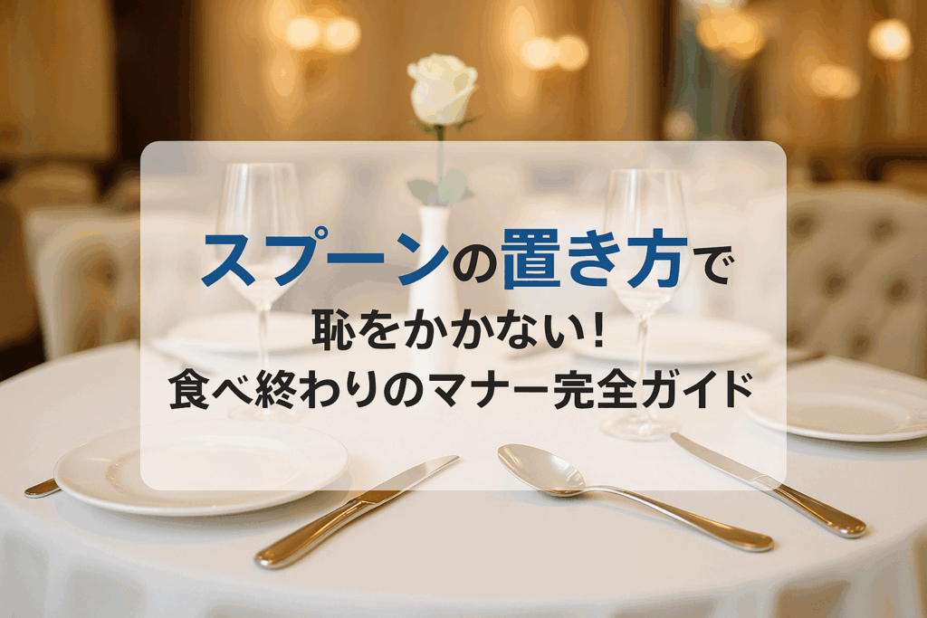 テーブルマナー、食べ終わりのスプーン