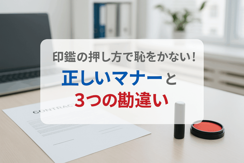 印鑑の押し方で恥をかかない！正しいマナー