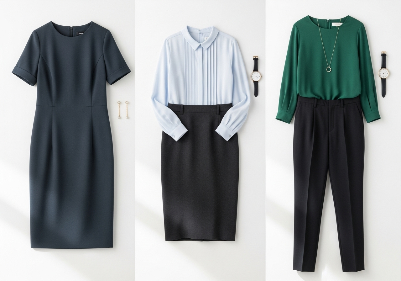 寿司店に適した女性の服装を並べた比較イメージ