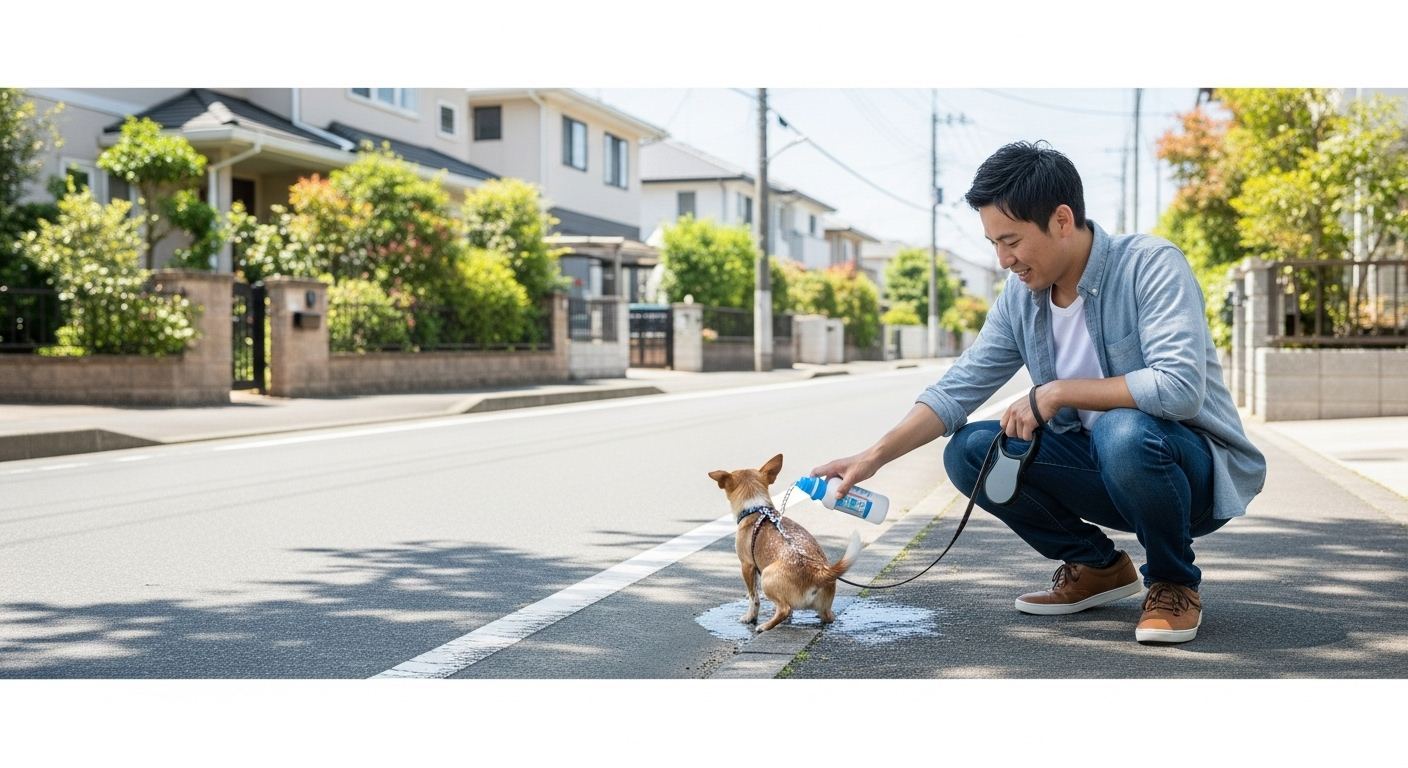 äœå®
è¡ã®æ©éã§ã30ä»£ã®æ¥æ¬äººç·æ§ãå°åç¬ã«ãããŒããã«ã§æ°ŽããããŠããæ§å