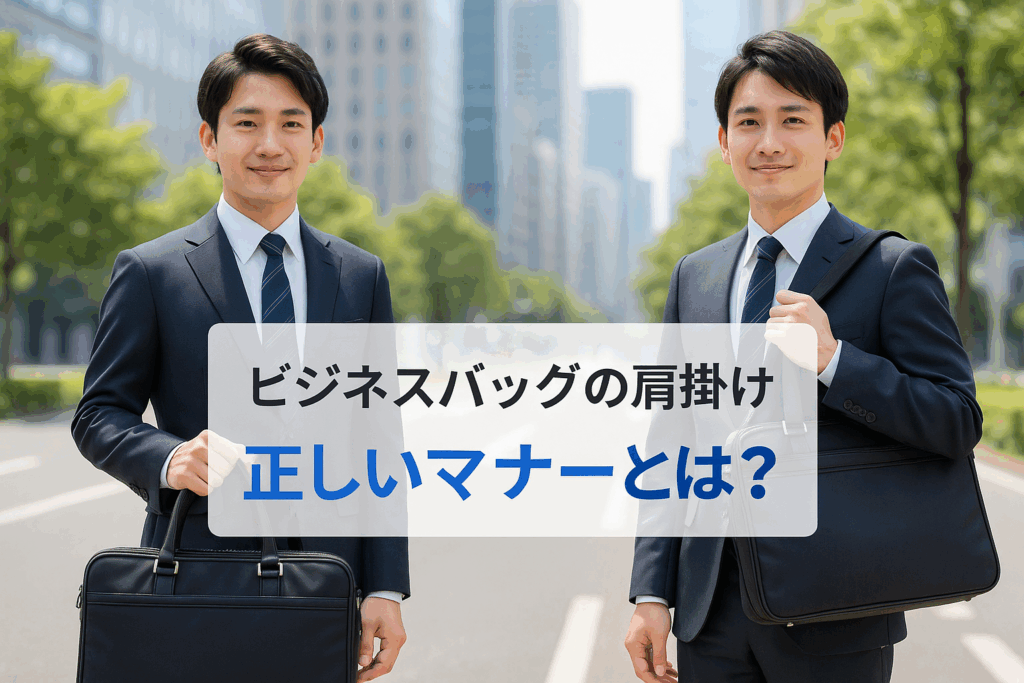 ビジネスバッグの肩掛けはマナー違反？
