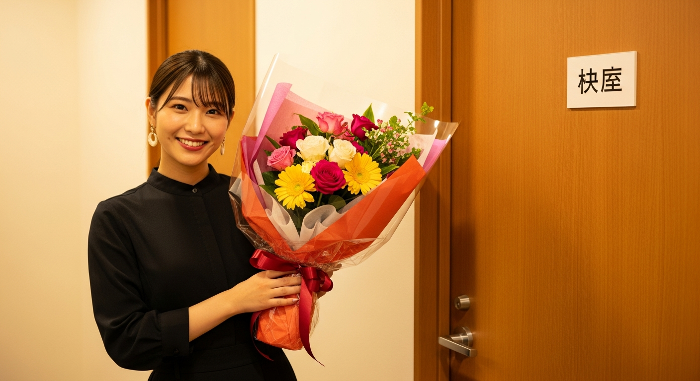 æŒå¥äŒã®æ¥œå±åã§ã20ä»£ã®æ¥æ¬äººå¥³æ§ãçŸããã©ããã³ã°ãããè±æãäž¡æã§äžå¯§ã«æã£ãŠããå Žé¢ã