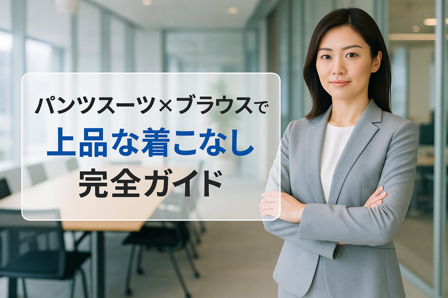 パンツスーツ×ブラウスで上品な着こなし完全ガイド