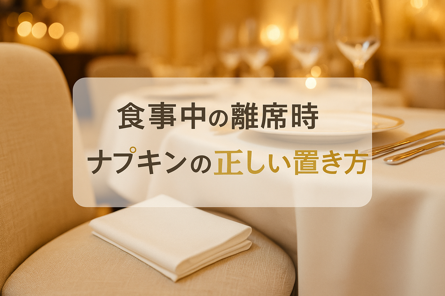 食事中の離席時、ナプキンの正しい置き方